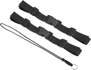 uxcell Backpack Chest Strap Set, 2 Pack Polyester Webbing Adjustable Replacement Strap with Quick-Release Buckle & Anti-lost Lanyard for Bag Outdoor Hiking Cycling, Black