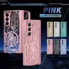 For Samsung Galaxy Z Fold 6/5/4/3 Mechanical Plating Hinge Case+Screen Protector
