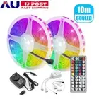10M 3528 SMD RGB LED Strip Lights+44 Key IR Remote Controller+12V AU Power Kit