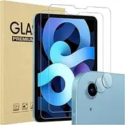 ProCase 2 Pack Screen Protector for iPad Air 5th 4th Generation 10.9 Inch 2022 2020 with 2 Camera Lens Protector, Tempered Glass Film 9H Guard HD Clear