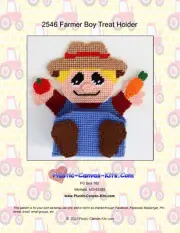 Farmer Boy Treat Holder- Plastic Canvas Pattern or Kit