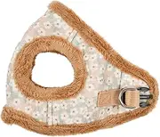 [Pinkaholic New York] Kalina Vest Dog Harness Step-in Warm Winter Flower Pattern for Small Dog, Beige, Small