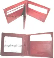 Lot of 2 New men's leather billfold wallet 9 credit card slots ID Bifold BN #67