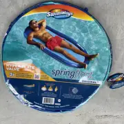 SwimWays Spring Float Original Pool Lounge Chair with Hyper-Flate Valve, Blue
