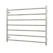 Radiant RTR08 Round Bar Heated Towel Rail - 900 x 750mm - Mirror Polished - Stainless Steel- Bottom Left/Top Right Wiring