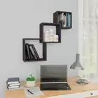 Stylish Grey Cube Wall Shelves 68x15x68 cm Engineered Wood Storage Solution