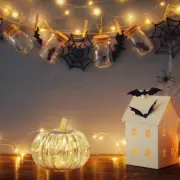 Golden Pumpkin Decor Halloween Light up Glass Jack-o-lantern Home