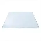 19" Square Clear Tempered Glass Table Top 3/8" Thick - Flat Polish Edge