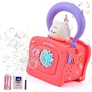 Bubble Machine for Kids 3 4 5 6 7 8, Automatic Bubble Blower Maker for Toddler Girls Kids,Portable Bubble Toys with Music & Light Indoor Outdoor Birthday Party Favor Toys