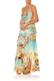 ELASTIC WAIST SKIRT WITH SPLITS RETRO'S RAINBOW