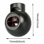100 Pcs Single Hole Round Ball Cordlock Cord Lock Toggles Stopper Stops 15mm