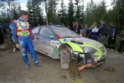 Jari Matti Latvala struck a stone on stage 3 and ended his chances- 2008 Photo