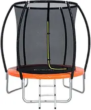 Everfit Trampoline for Kids 6FT Rebounder Round Mini Trampolines, Outdoor Bouncing Children Gift, Enclosure Safety Net Pad Cover Family Christmas Birthday Home Orange