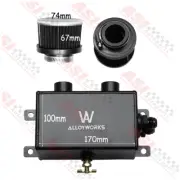 ALUMINUM OIL CATCH CAN RESERVOIR TANK WITH BREATHER FILTER BAFFLED
