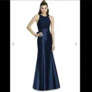 Alfred Sung 737.....Full Length Sleeveless, Halter Dress...Midnight Blue..Sz 16