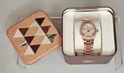 Fossil Colleague AM4508 Womens Stainless Steel Analog Rose Dial Quartz Watch