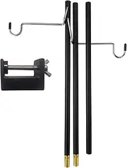 koolsoo Camping Lamp Pole Light Hanging Pole Lightweight with Table Clamp, Lamp Stand Hook Light Holder for Hiking Backpacking BBQ Outdoor Activities