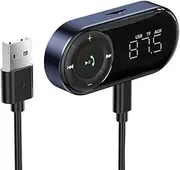 Bluetooth FM Transmitter for Car, Wireless Radio Adapter Car Music Player Car Receiver with Bluetooth FM Frequency Support Hands Free Call ,Car Charger Dual USB Port,TF Card/ AUX