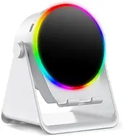 4-in-1 360° Multifunctional Wireless Bluetooth Induction Speaker with Colorful Ambient Light HD Surround Sound, Anti-Slip Base, with Power Bank (White)