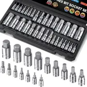 32-Piece Hex Bit Socket Set with Storage Case, Ideal for Automotive and Home Rep