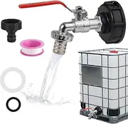 Quzyllic 1000 Litre Tank Tap, IBC Tank Accessories with 3/4 Inch Connection, Garden Tap Accessories, Rainwater Tank, IBC Tank Fitting for Rain Butt, Water Tanks