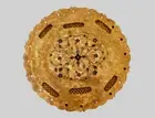 Vintage 9" Marble Inlay Trivet Plate Semi Precious Stones Pietra Dura Floral Art