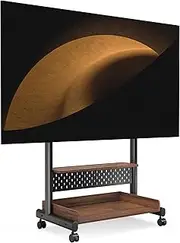 [FITUEYES] TV Stand with Wheels for 40 to 85 inch LED LCD Flat Screen, Corner TV Stand Mount with Storage, Peg Board & Wooden Shelf TV Console K-A207212WD