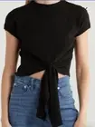 Industry Republic Black Tie Front Top Size Medium NEW Short Sleeves Crop Flirty