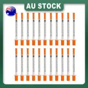 Shudyear 20pcs 1Ml 0.3X13Mm Syringe 30G, Plastic Multiple Uses Measuring Tool