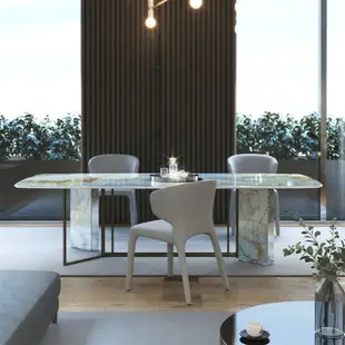 餐桌 尚敦丨意式巖板餐桌飯桌長方形北歐大理石會議桌書桌