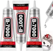 3 PCS 110ML B-7000 Clear Glue for Rhinestones, DIY B7000 Adhesive Crafts Glue Multipurpose Super Adhesive Industrial Bonding Glue for Fabric Gem Stone Bead Metal Jewelry Making Nail Art