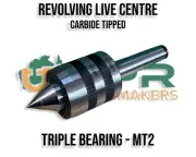 Lathe Live Centre 2MT Carbide Tip 62RC (Triple Bearing) quality tool Morse Taper