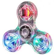 Crystal Luminous LED Light Fidget Spinner Glow in the Dark Kinetic Gyroscope Toy