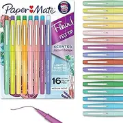 Paper Mate Flair Nature Escape Scented Felt Tip Pens, Medium Point (0.7mm), Assorted Colors, 16-count (Perfect for journaling, writing, coloring, and teacher supplies)