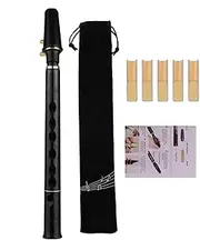 Pocket Saxophone Kits - Wind Instrument with Case, Portable Wood-wind Instrument, 8-Hole C Key Saxophone, Practice Tool for Musicians and Beginners, Wood-wind Instrument With Reeds & Carrying Bag