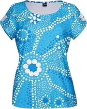 [Bwtribal] BW Tribal -Nadyung Women's Fashion Top, 170 GSM Soft Palin Polyester, Indigenous Art, Crew Neck, Short Sleeve, Comfortable Fit
