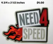 NEED FOR SPEED TITLE EVERYDAY boy CARS scrapbook premade paper piecing by Rhonda