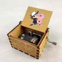 在飛比找Yahoo!奇摩拍賣優惠-动漫怪诞小镇卡通周边八音盒古典手摇音乐盒摆件复古木质音乐盒-