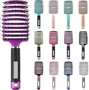 My Sensory Space Detangling Hairbrush, Magical Brush Detangler, Detangler Bristle Nylon Hairbrush, Curved and Vented Detangling Hair Brush (Color : Gradient)