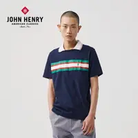 在飛比找momo購物網優惠-【JOHN HENRY】經典紅綠條紋短袖Polo衫