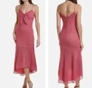 Aidan by Aidan Mattox Womens Barbie Pink Eyelet MIDI Sheath Dress 4 S NEW
