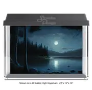 Moon Dark Night Forest Polyester Fish Tank Glass Backdrop Aquarium Background