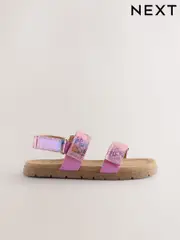 Pink Snake Print Two Strap Sandals (W30644) | $55 - $70