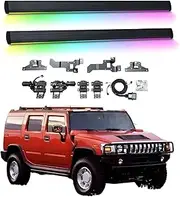 BJOHQ Electric Running Boards Compatible for Hummer H2 2004-2010 with Light, SUV, Off-Road & Pickup Trucks - Retractable Truck Steps & Nerf Bars
