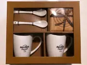 Hard Rock Hotel Casino Tulsa Coffee for Two Cups Spoons Coasters Gift Set