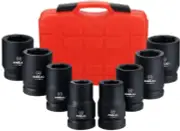 1" Drive Jumbo Impact Socket Set, 9 Pieces Universal Hex Deep Socket Set with He
