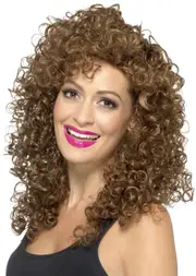 Boogie Babe Brown Curly Wig