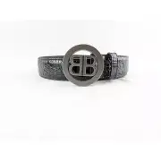 Balenciaga BB Croc Logo Belt in Black BNWB 70cm