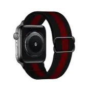 Nevenka Stretchy Solo Loop Strap 38/40/41mm 42/44/45mm Adjustable Elastics Weave Strap for iWatch Series7/6/5/4/3/2/1 SE-Black Red