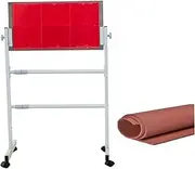 Table Tennis Return Board,Vertical Ping Pong Reboard,Angle Adjustable and Movable Universal Wheels,Suitable for Home Gyms and Schools (Color : Red)